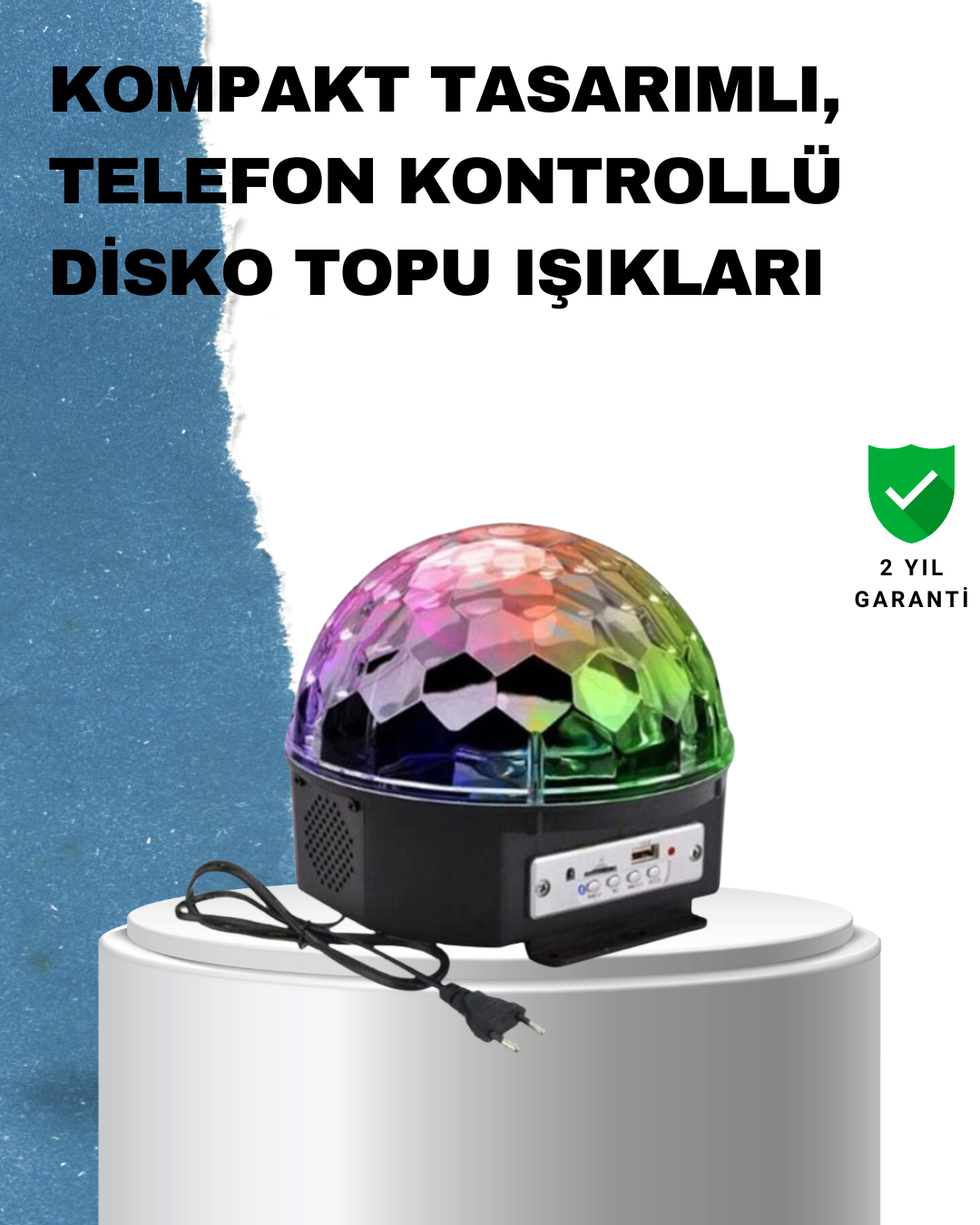 YamanHobi Masaüstü LED Disko Topu Bluetooth Hoparlörlü
