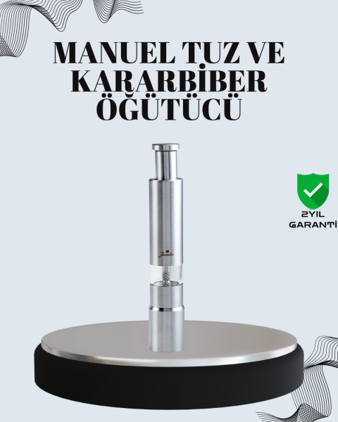Tuz ve Kararbiber Öğütücü - Şeffaf Akrilik Hazne