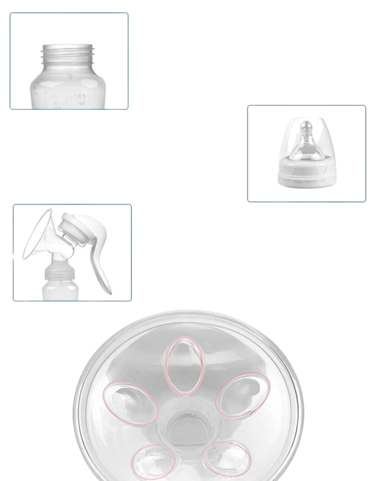 Taşınabilir Manuel Göğüs Pompası Ayarlanabilir Vakumlu 180 ML Şişeli - Lisinya