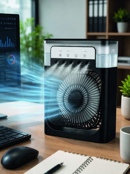 Serinletici Fan Type-C Bağlantı, Zamanlayıcı, 7 Renk Ambiyans Işığı