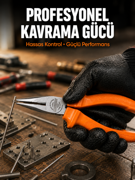 Uzun İnce Çeneli Profesyonel Kargaburun Dayanıklı Çelik El Aleti - Lisinya