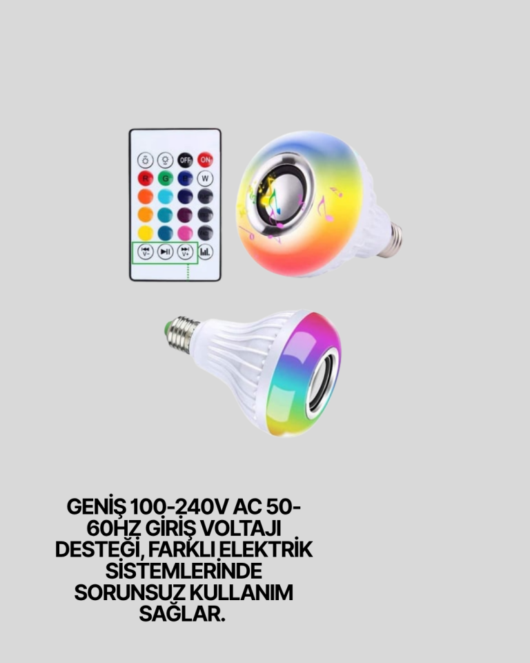 Bluetooth Hoparlörlü LED Ampul – 12W Enerji Tasarruflu - Lisinya