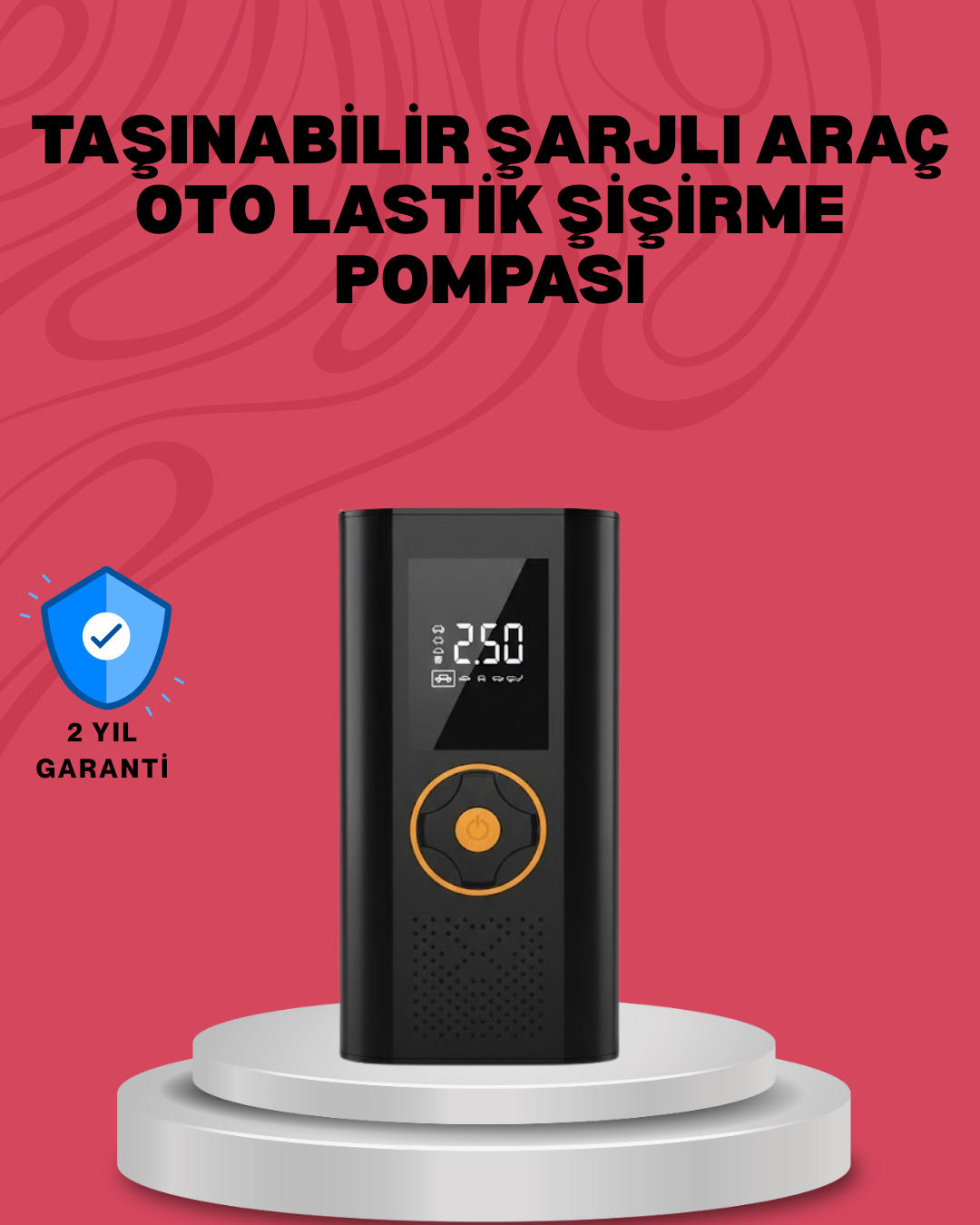 Çok Amaçlı Dijital Lastik Pompası Araç Bisiklet Top Uyumlu - Lisinya