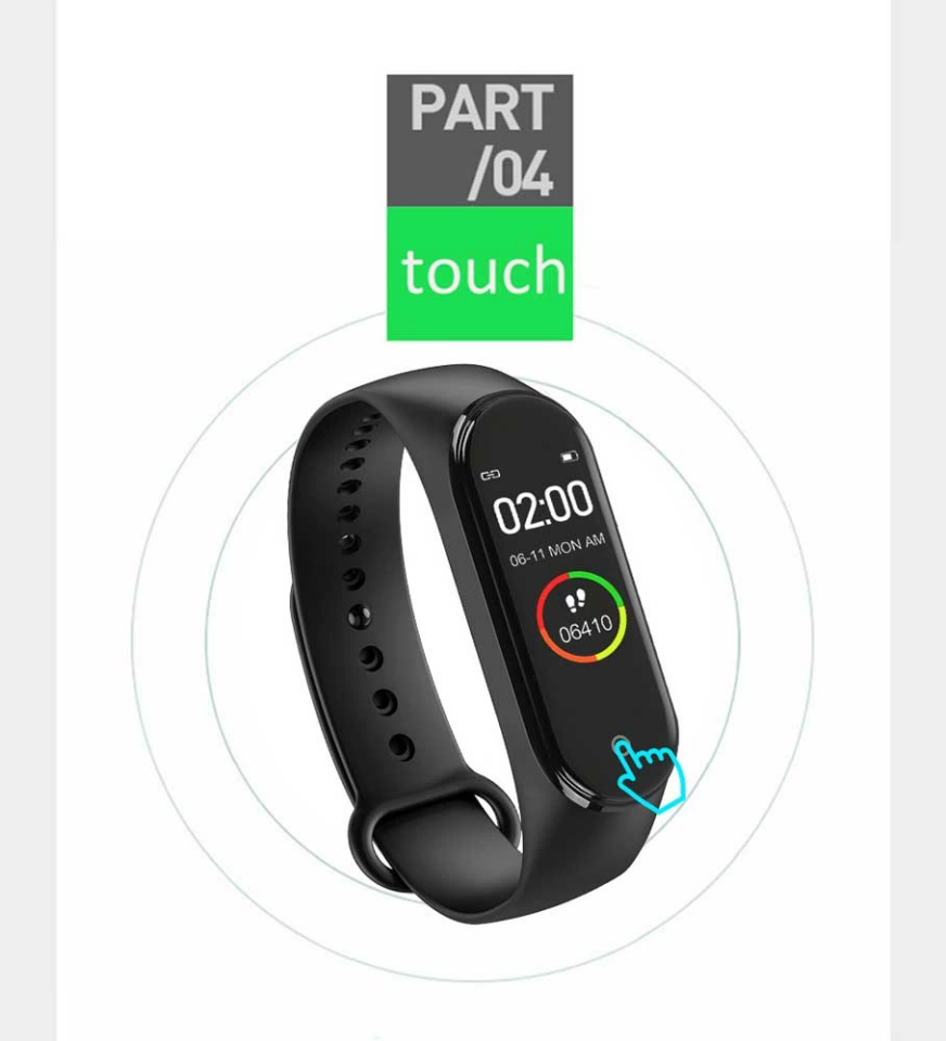 M4 Akıllı Saat Bileklik Kalp Hızı Kan Basıncı Nabız Pedometre Smart Watch ( Lisinya )
