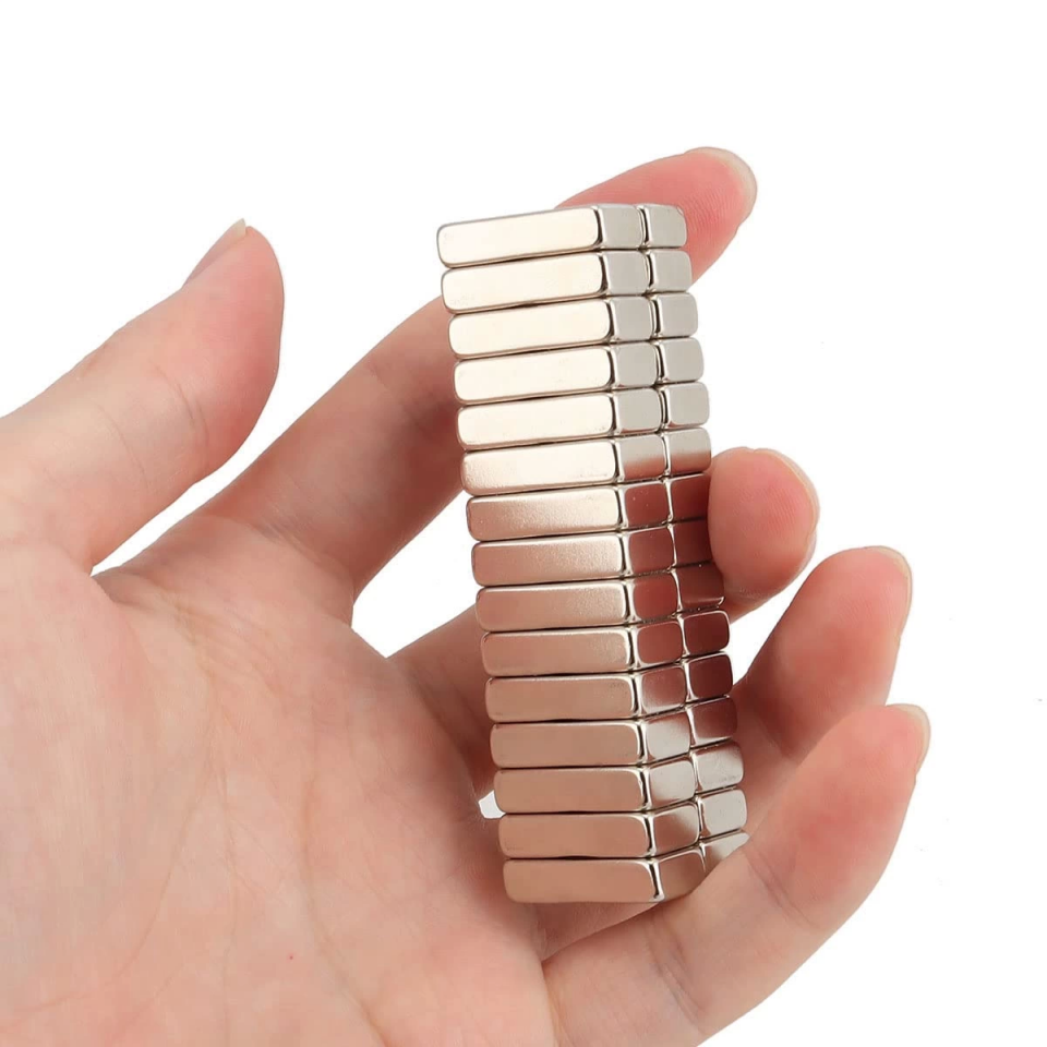 50 Adet 20x10x5 mm Neodyum Magnet N35 Güçlü Mıknatıs Köşeli ve Dayanıklı Nikel Kaplama ( Lisinya )