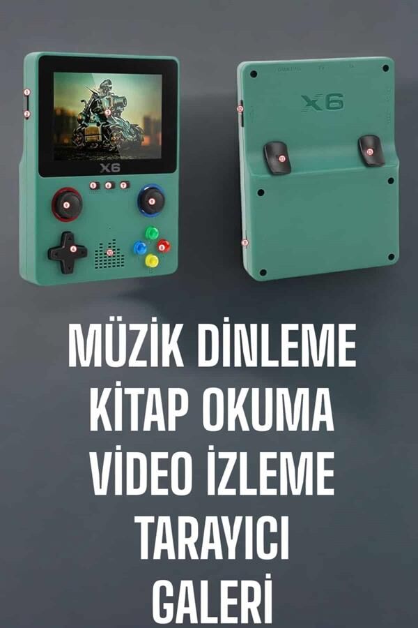 3.5 İnç Ekran 1000 Oyunlu Oyun Konsolu El Atarisi Miüzik Dinleme ve Kitap Okuma - Lisinya