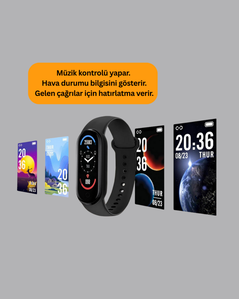 TPU ve Silikon Kordonlu Akıllı Bileklik – 20 Gün Bekleme Süresi - Yamanhobi