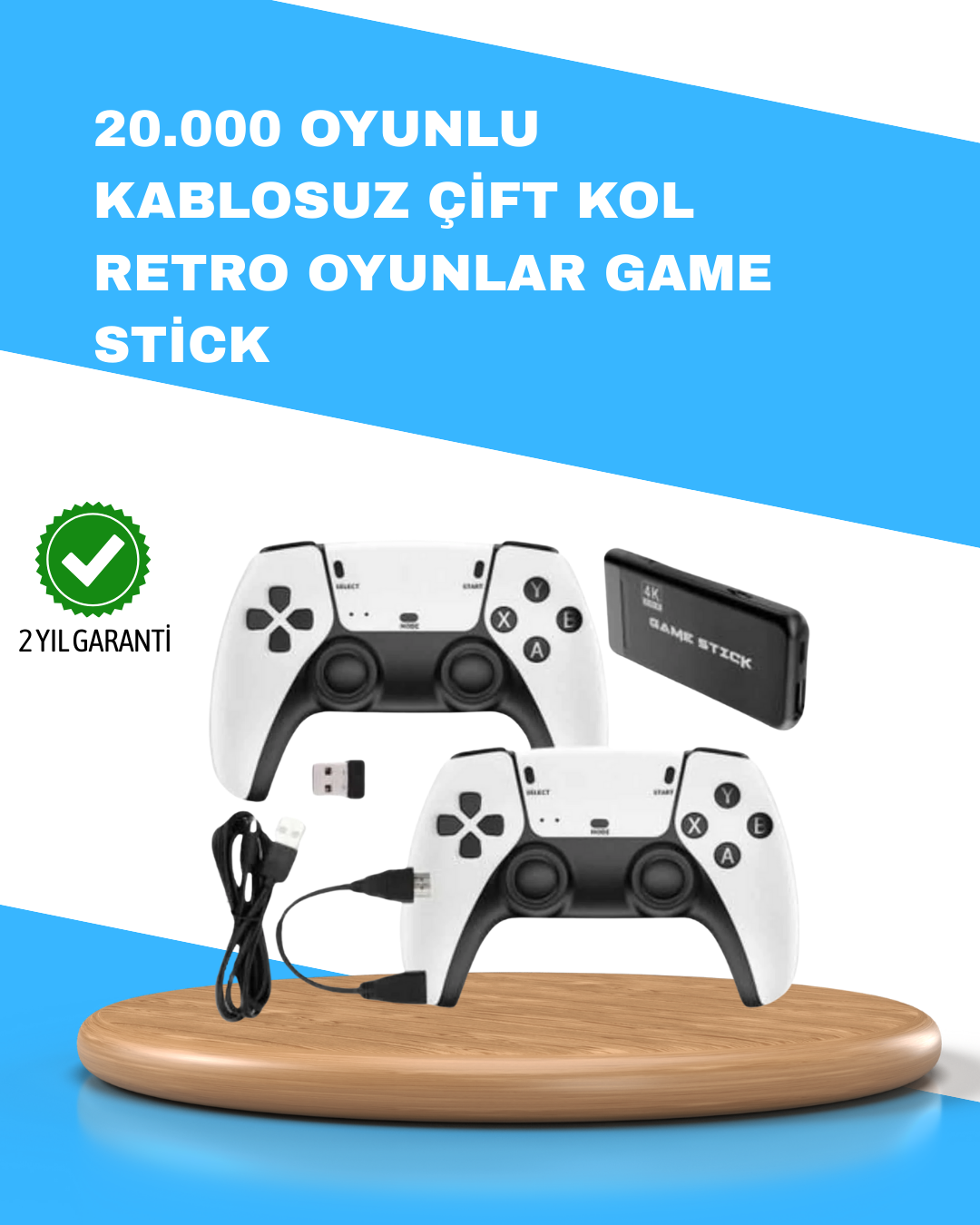 Kablosuz Retro TV Oyun Konsolu – 30.000+ Oyun, HD Çıkış & Kablosuz Gamepad ile Efsanevi Oyun Deneyimi