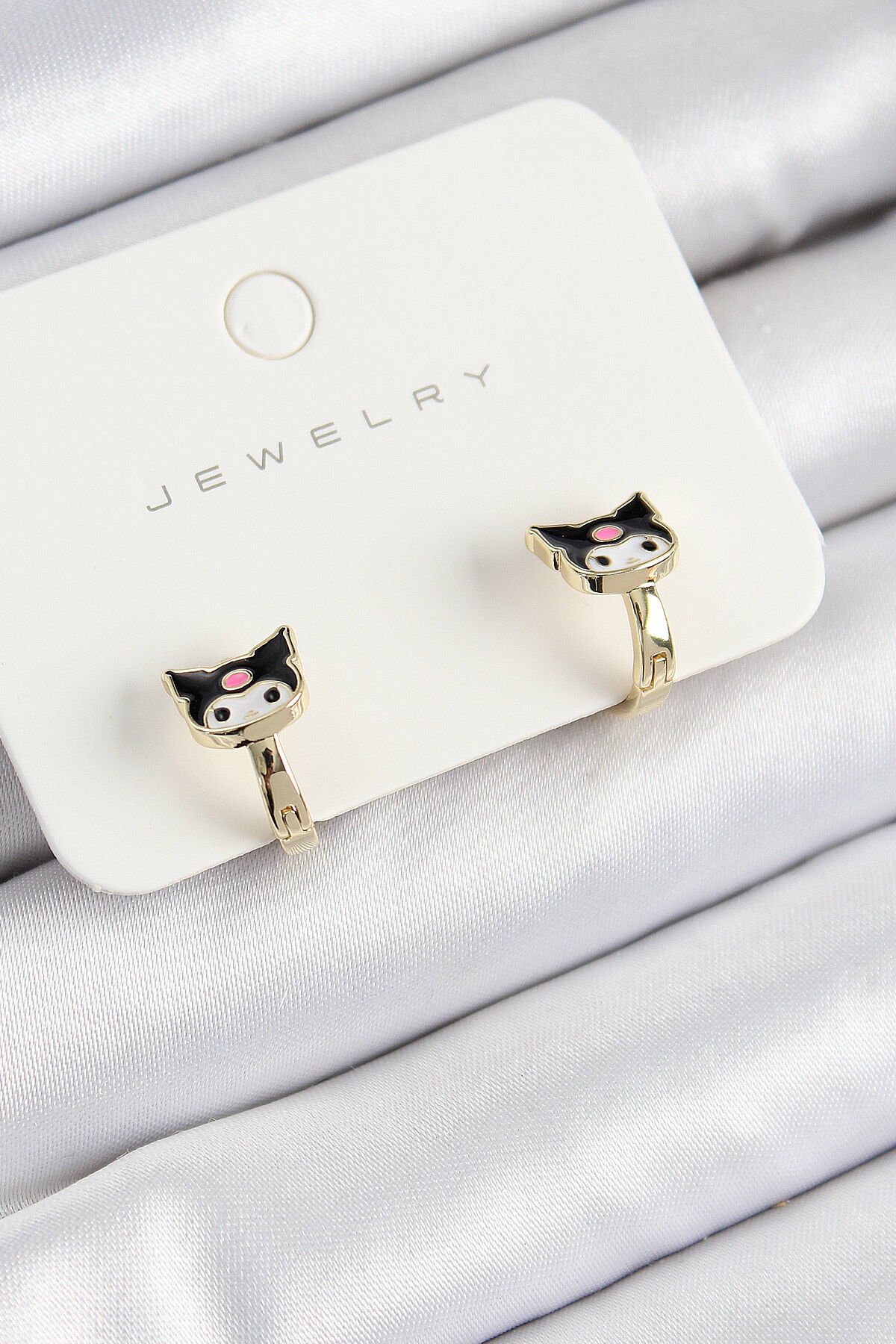 Pirinç Kuromi Model Gold Renk Çocuk Küpe - Lisinya
