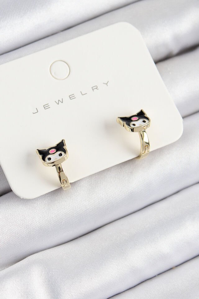 Pirinç Kuromi Model Gold Renk Çocuk Küpe - Lisinya