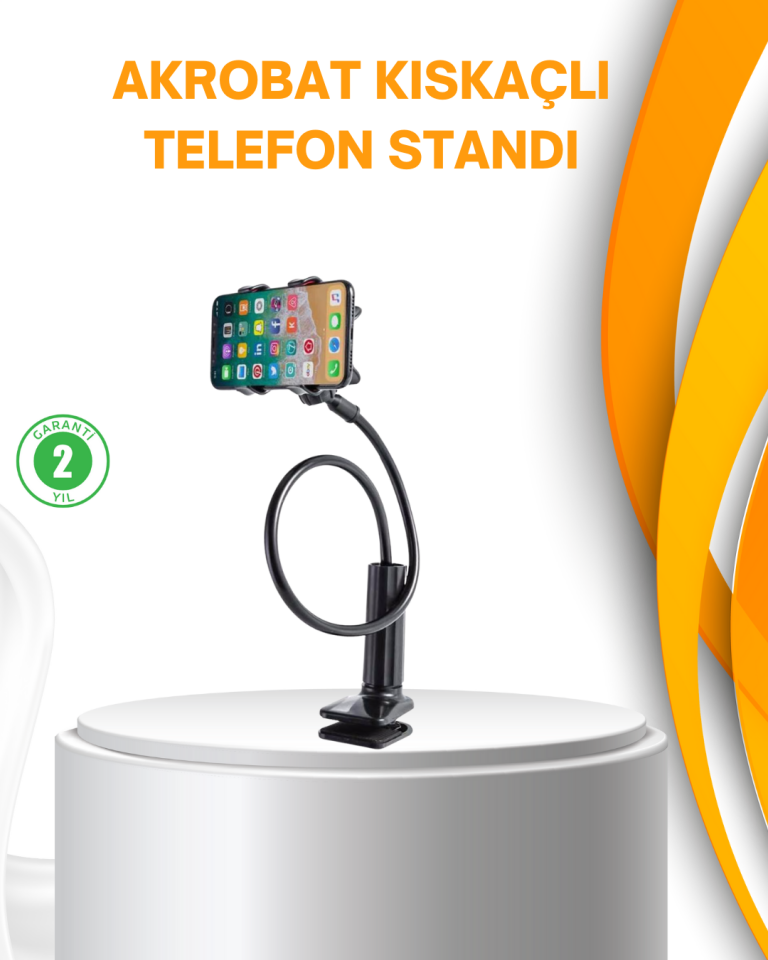YamanHobi Esnek Spiral Telefon Tutucu Masa Yatak Koltuk ve Araç İçi Kullanıma Uygun