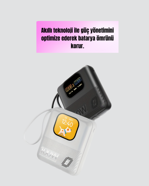 Su Geçirmez 10000 mAh Powerbank ve Akıllı Saat Özellikli Taşınabilir Şarj