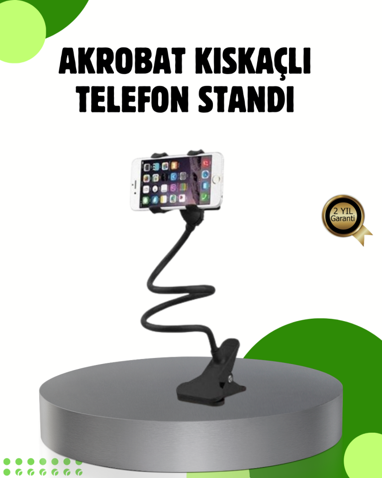 Akrobat Masaüstü Mandallı Telefon Tutucu 360 Derece Dönebilen - Lisinya