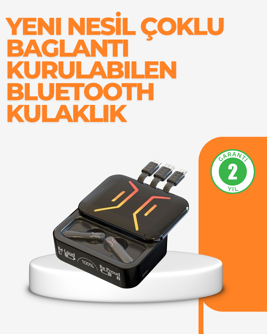 Type-C Girişli Bluetooth Kulaklık – Uzun Bekleme Süresi - Lisinya