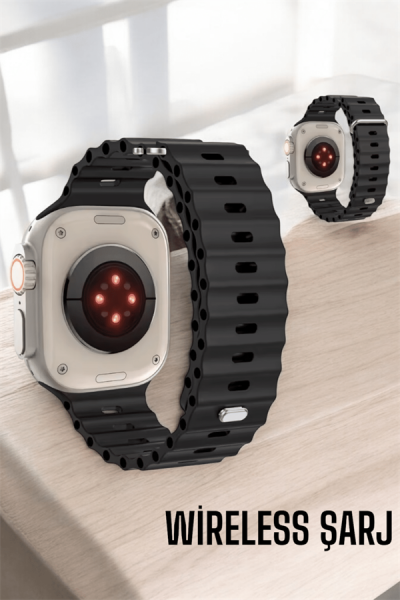 45 MM Gri Kasa Ultra Akıllı Saat Sesli Görüşme, Sağlık Takibi, Suya Dayanıklı - Lisinya