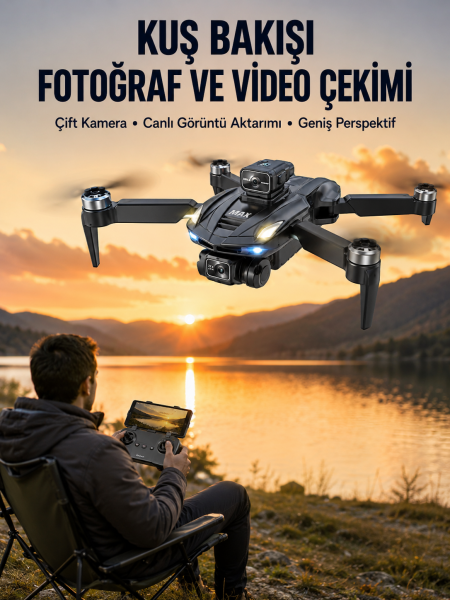 Ekranlı Kumandalı Katlanabilir Kamera Drone Hobi ve Günlük Kullanım - Lisinya