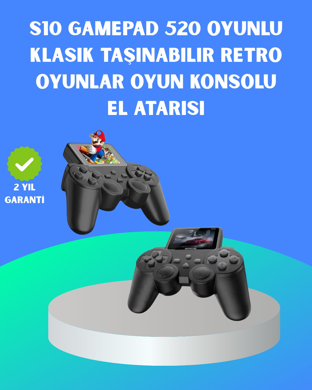 2.4 İnç HD Renkli Ekranlı 500-in-1 Taşınabilir Retro Oyun Konsolu, Kablolu TV Bağlantısı ve Uzun Pil Ömrü - Lisinya
