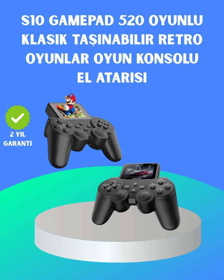 2.4 İnç HD Renkli Ekranlı 500-in-1 Taşınabilir Retro Oyun Konsolu, Kablolu TV Bağlantısı ve Uzun Pil Ömrü - Lisinya