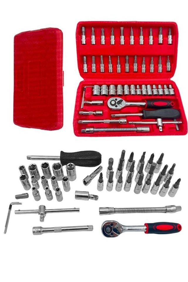 Cr-v Max 1/4 Cırcırlı 46 Parça Lokma Anahtar Takımı Bits Uç Seti Tam Set Germany ( Lisinya )