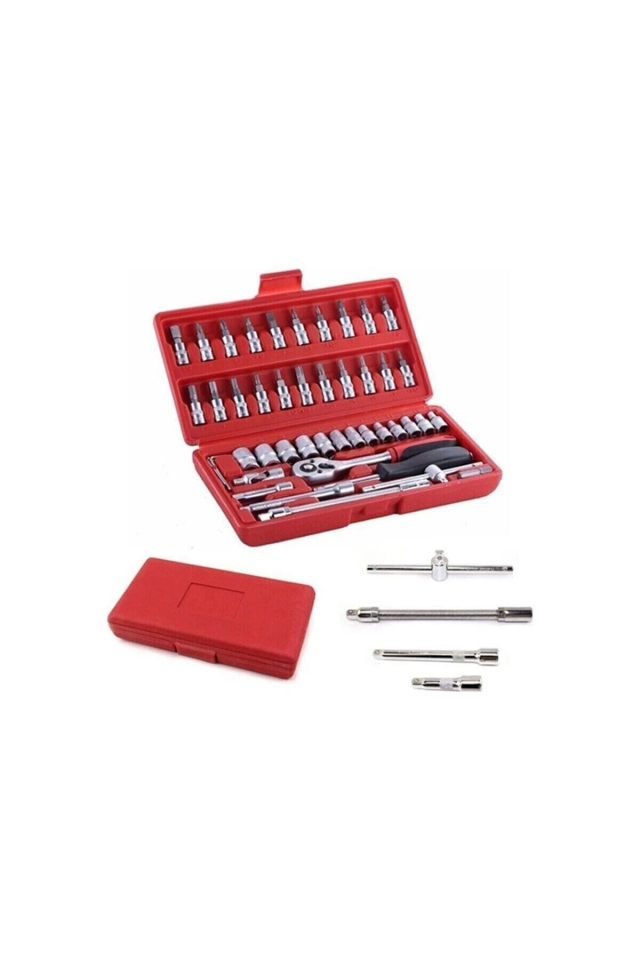 Cr-v Max 1/4 Cırcırlı 46 Parça Lokma Anahtar Takımı Bits Uç Seti Tam Set Germany ( Lisinya )