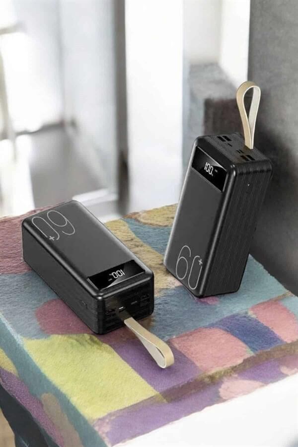 Powerbank 60.000 MAH 4 Portlu Uzun Şarj Süreli Dijital Göstergeli - Lisinya