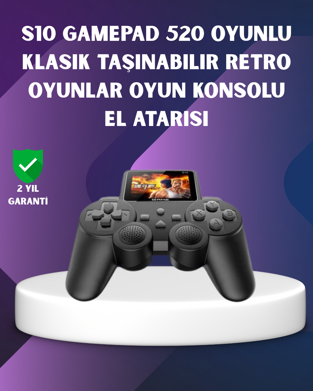 500 Dahili Oyunlu Taşınabilir Retro El Konsolu-2.4 inç Renkli Ekranlı - Lisinya