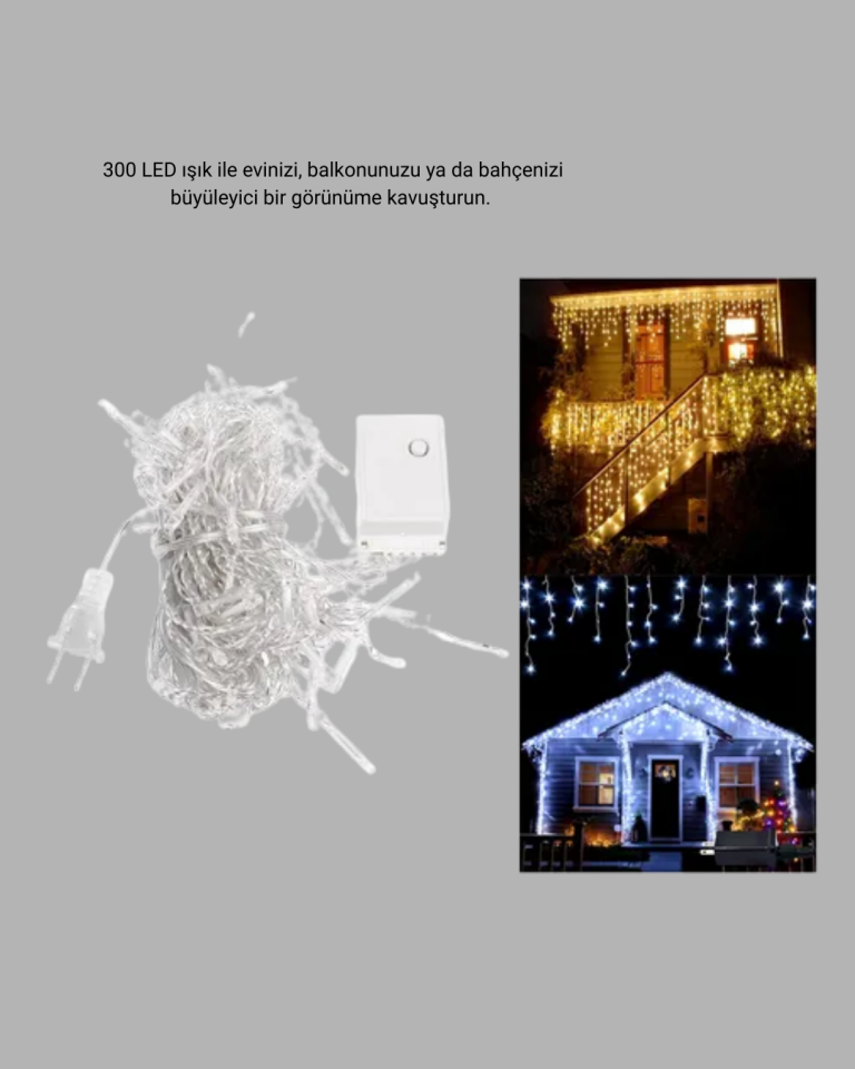 3x3 LED Şelale Perde Işık Kutlama ve Dekor Aydınlatması - Lisinya