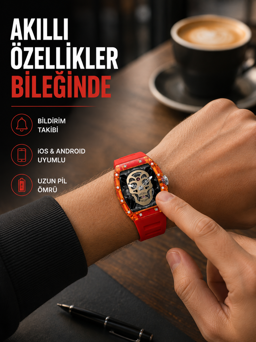Manyetik Şarjlı Akıllı Saat iOS Android Uyumlu Yeni Nesil - Lisinya