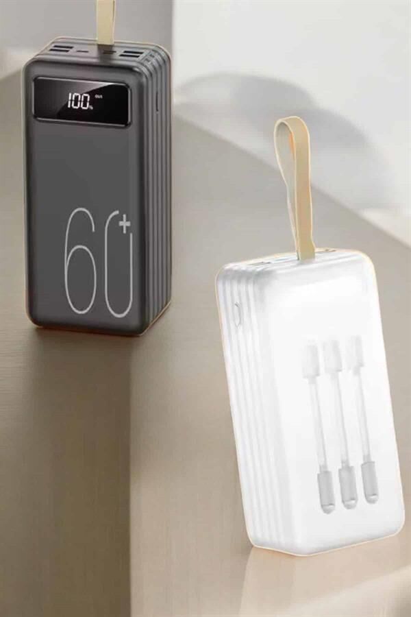 YamanHobi Çok Kablolu Powerbank LED Ekranlı 4 Cihaz Şarj Destekli