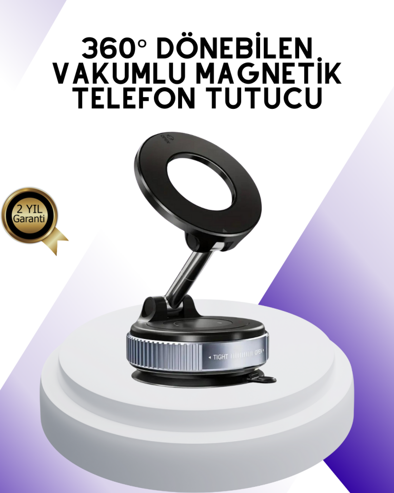 YamanHobi 16 Mıknatıslı Vakumlu Araç Telefon Tutucu 360° Döner Manyetik Telefon Standı