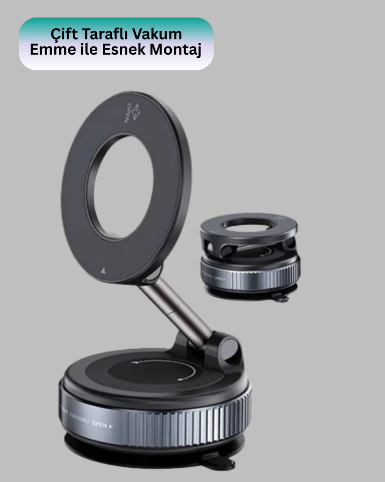 Manyetik Araç Telefon Tutucu 360 Derece Dönebilen Vakumlu Stand - Lisinya