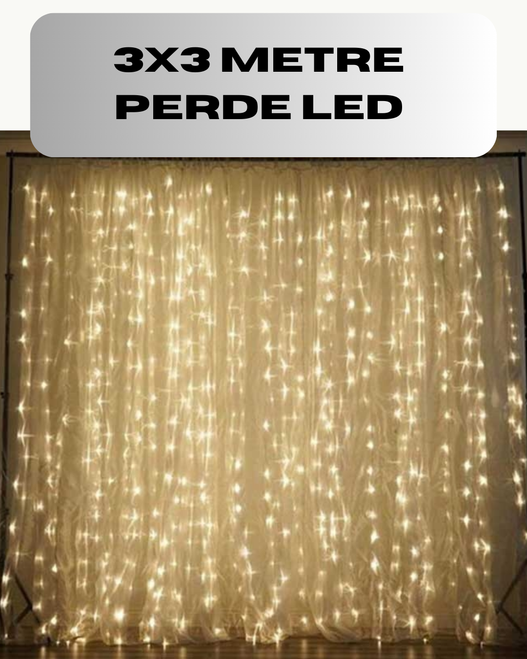 3x3 Perde LED Işık Şelale Model Özel Gün Dekoratif Aydınlatma - Lisinya