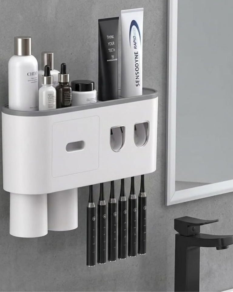 Çok Fonksiyonlu Diş Fırçası Tutucu Otomatik Dispenser Bardaklı Organizer - Lisinya