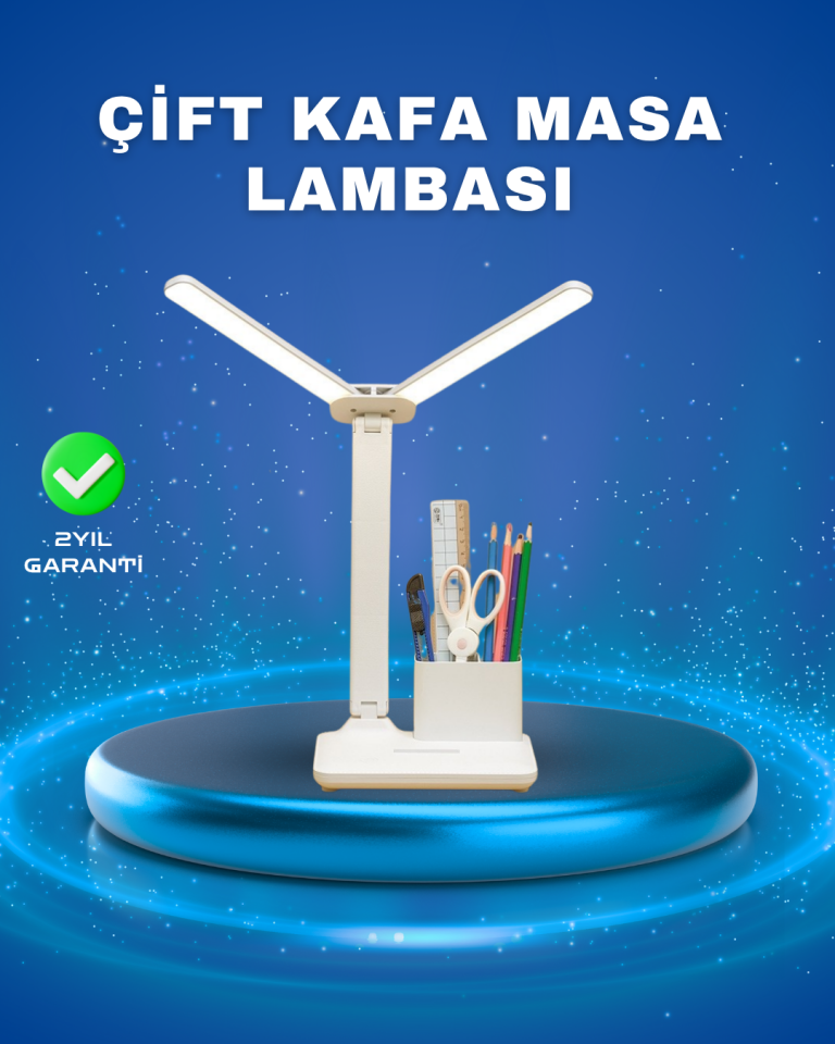 YamanHobi Kalemlikli LED Masa Lambası Telefon Standlı ve Ayarlanabilir Başlıklı