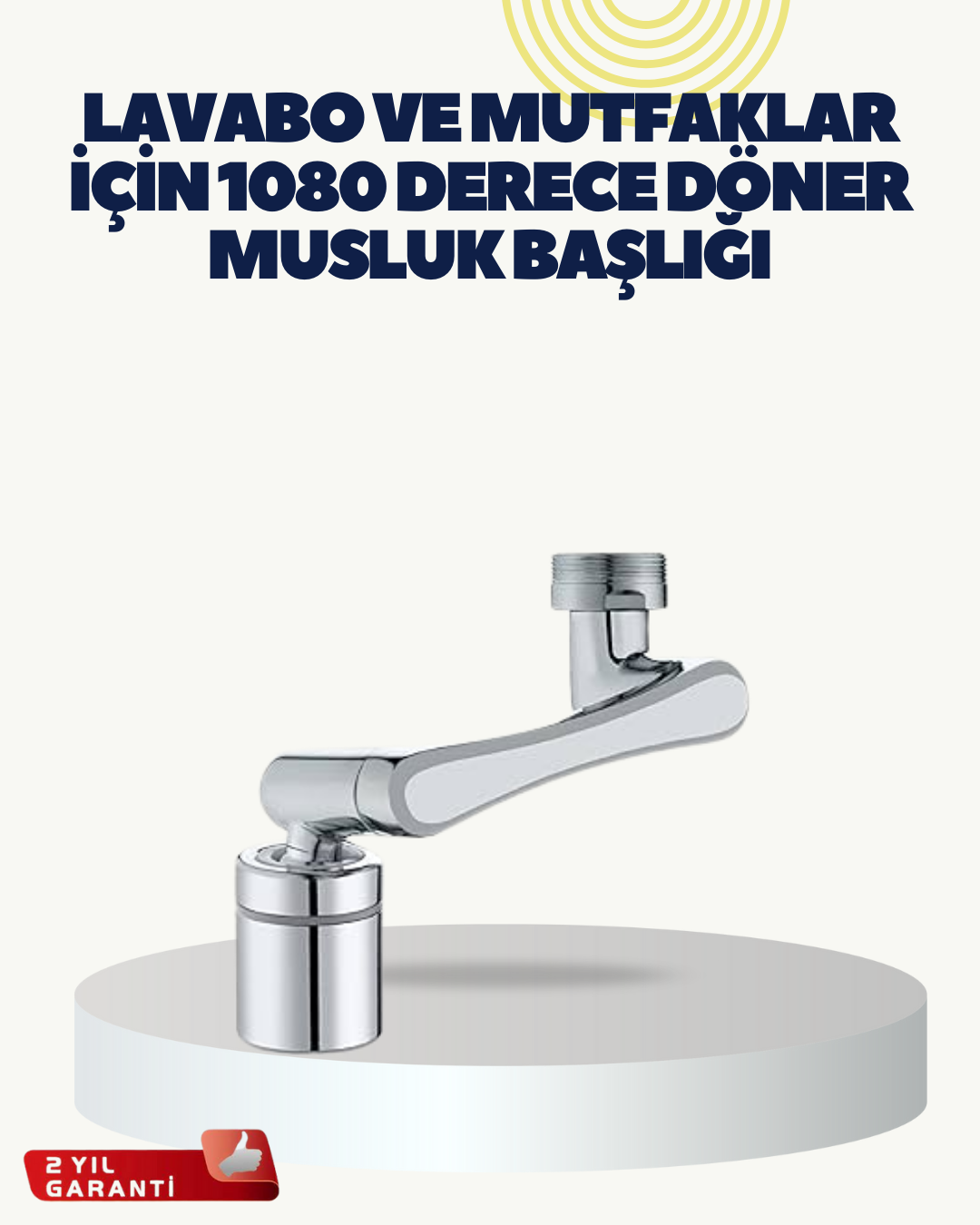 Çok Yönlü Dönebilen Musluk Başlığı 2 Fonksiyonlu Su Akışı - Lisinya
