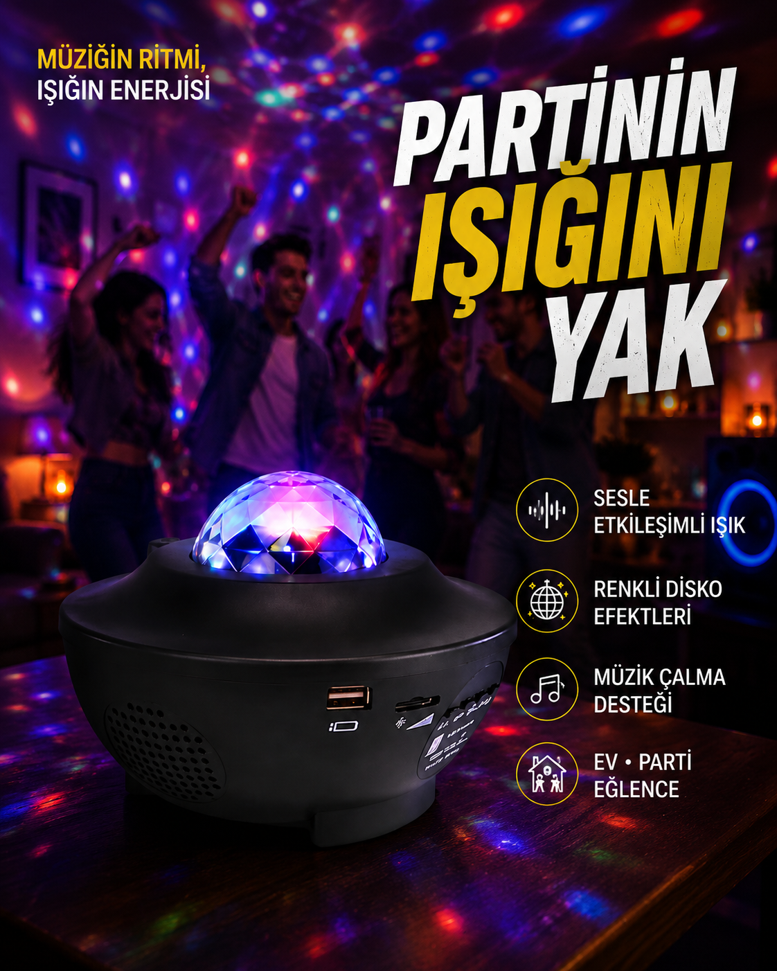 10 Renkli Kombinasyon + Breathing Light + 2 Saat Zamanlayıcılı Star Lamba - Lisinya