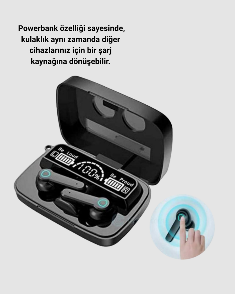 Powerbank’lı M19 Bluetooth Kulaklık – Oyun İçin Düşük Gecikme, Uzun Kullanım ve Şarj Desteği - Lisinya