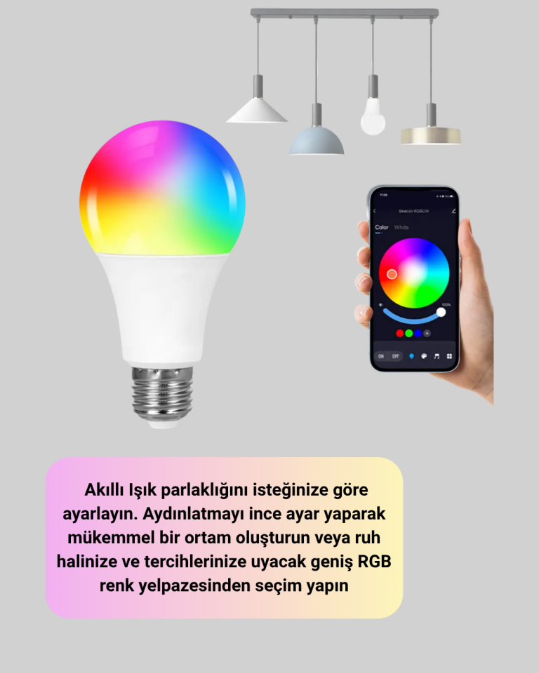 Enerji Verimli Akıllı LED Ampul, Uzaktan Kontrol Özellikli - Lisinya