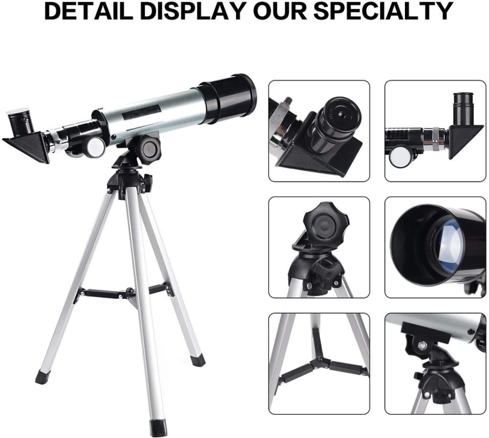 50x360 Mini Teleskop Kara Uzay Teleskobu Aliminyum Gövde Tripodlu ( Lisinya )