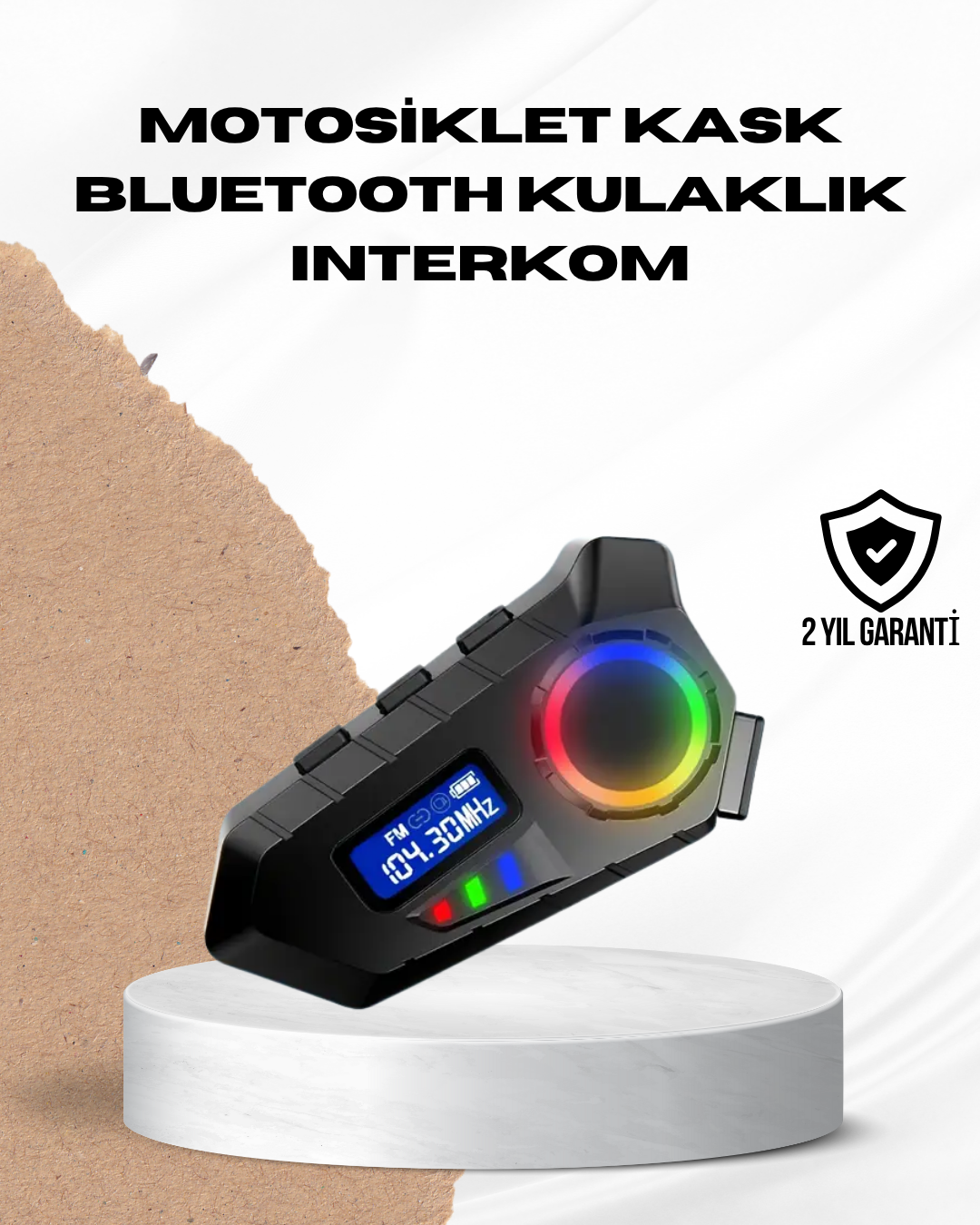 Bluetooth 5.4  İnterkom IP65 Toz ve Su Geçirmez LED Göstergeli - Lisinya