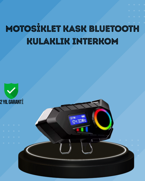 500mAh Bataryalı Bluetooth 5.4  İnterkom LED Ekranlı FM Destekli - Lisinya