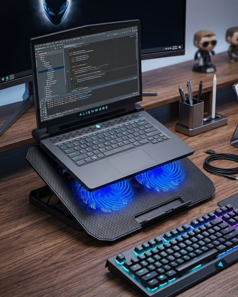 Çift Fanlı Sessiz Laptop Soğutucu 17 İnç Uyumlu Yükseltici Stand - Lisinya