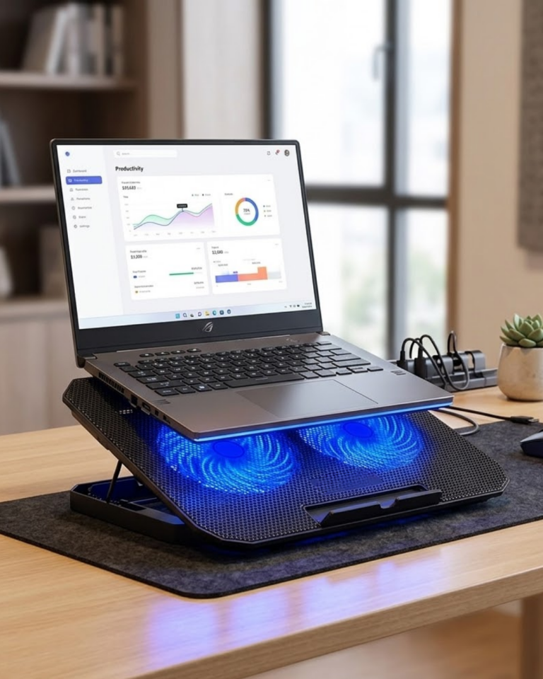 Notebook Soğutucu Fanlı Stand USB Portlu 8 Kademe Laptop Sehpası - Lisinya