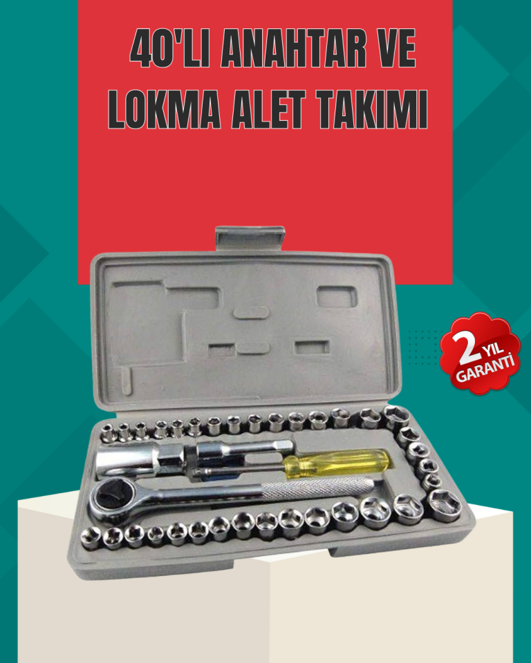 Çok Amaçlı 40 Parça Lokma Anahtar Takımı Korozyona Dayanıklı Çelik - Lisinya