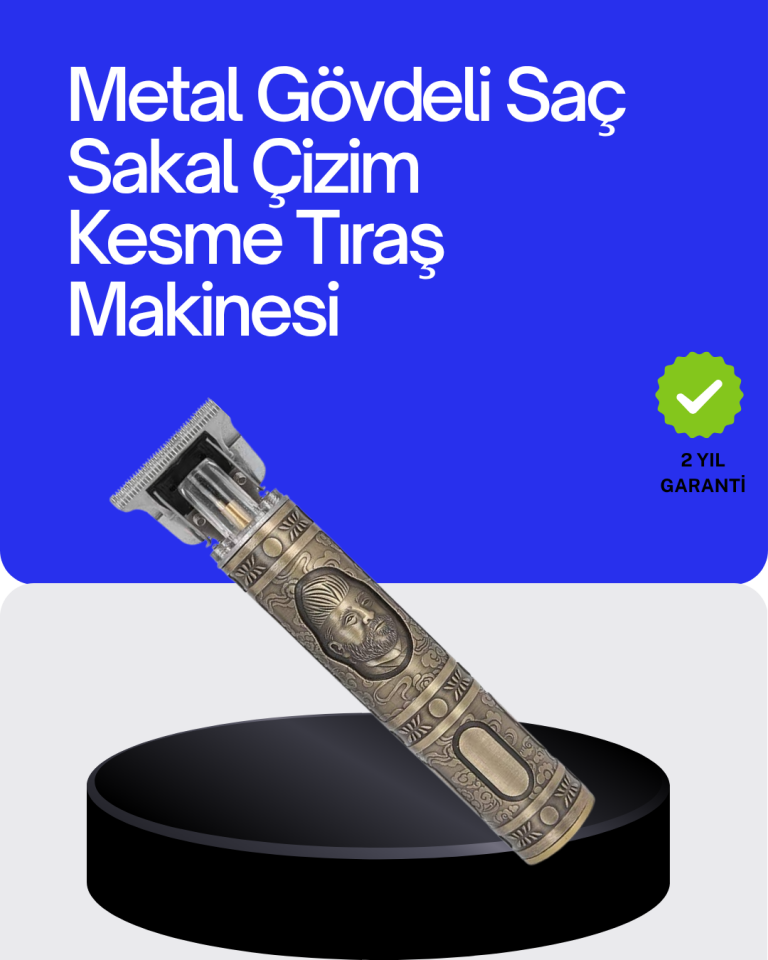 Kompakt Tasarımlı, Güçlü Motorlu Saç sakal Kesme Makinesi ve 4 Kılavuz Tarak - Lisinya