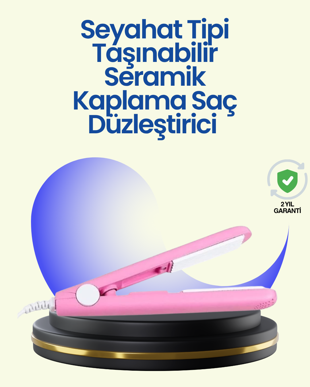 Hafif ve Taşınabilir Seramik Kısa Saç Maşası – Seyahate Uygun Ergonomik ve Güvenli Tasarım - Lisinya