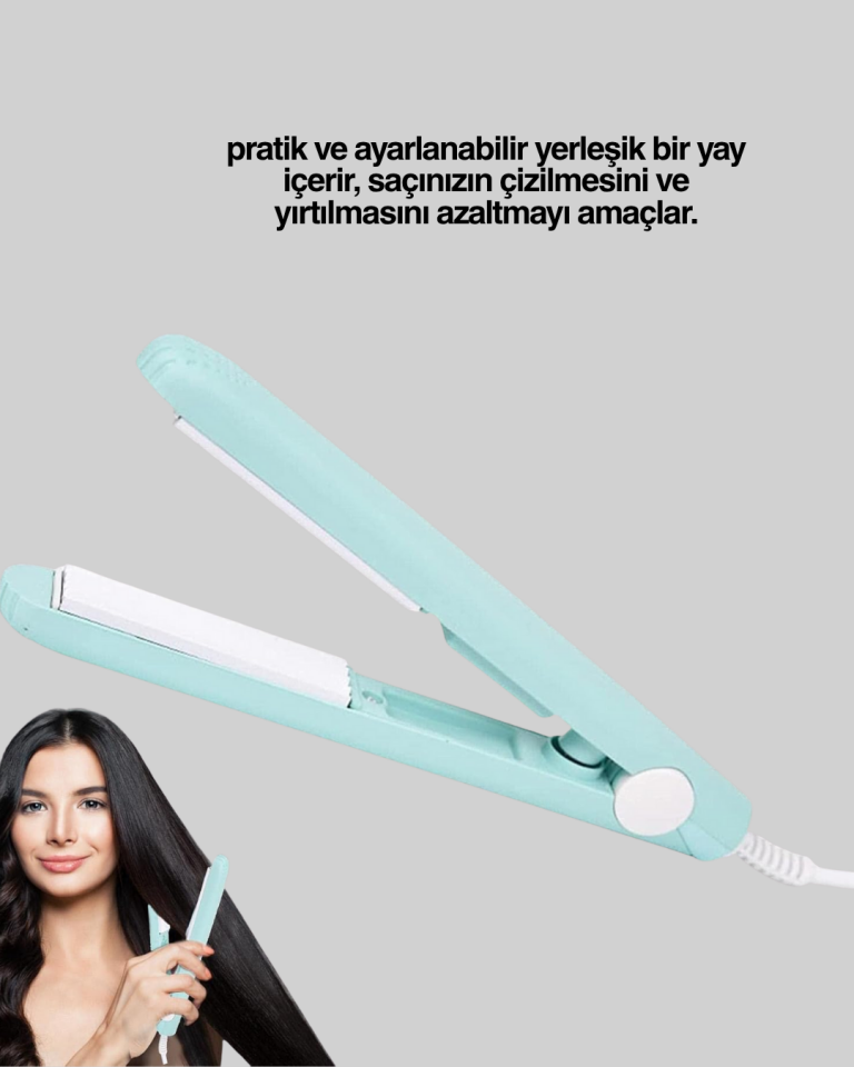 Hafif ve Taşınabilir Seramik Kısa Saç Maşası – Seyahate Uygun Ergonomik ve Güvenli Tasarım - Lisinya