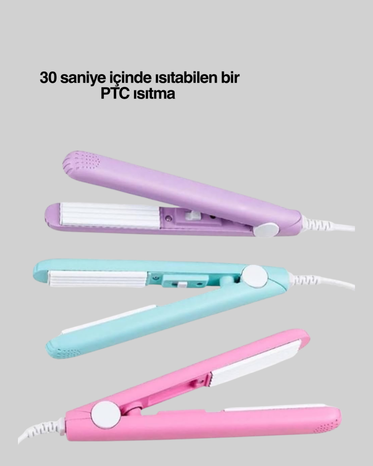 Hafif ve Taşınabilir Seramik Kısa Saç Maşası – Seyahate Uygun Ergonomik ve Güvenli Tasarım - Lisinya