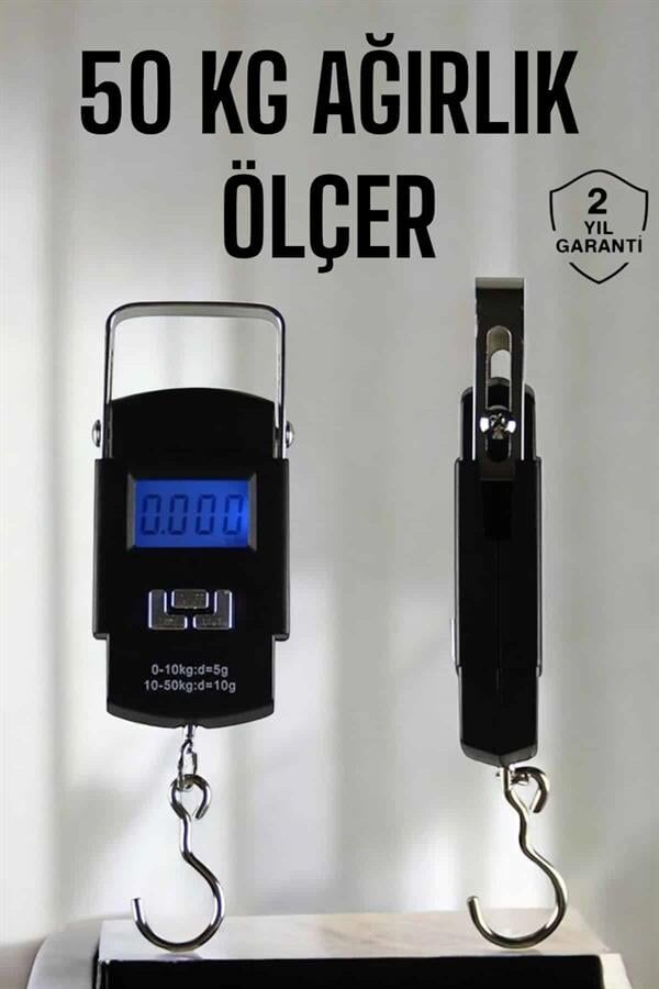 Ağırlık Ölçer 50 Kg El Terazisi El Kantarı Pilli Led Ekran - Lisinya