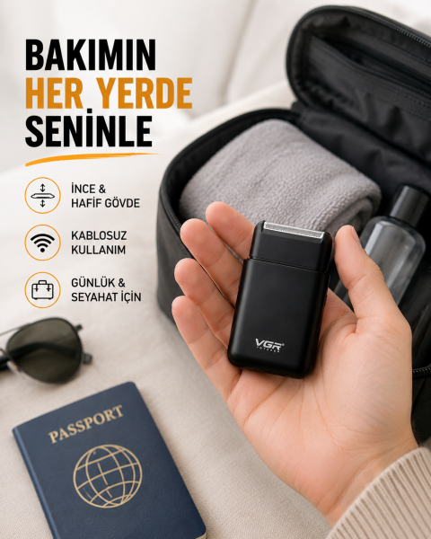 Elektrikli Tıraş Makinesi Çift Başlıklı Ultra İnce Tasarım - Lisinya